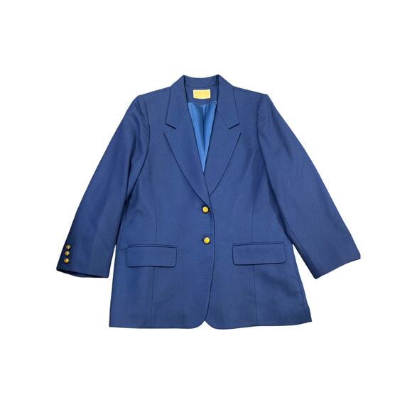 Pendleton Jackets & Blazers - VTG Pendleton Women's Size S M 100% Virgin Wool Navy Blue Blazer Jacket USA Made